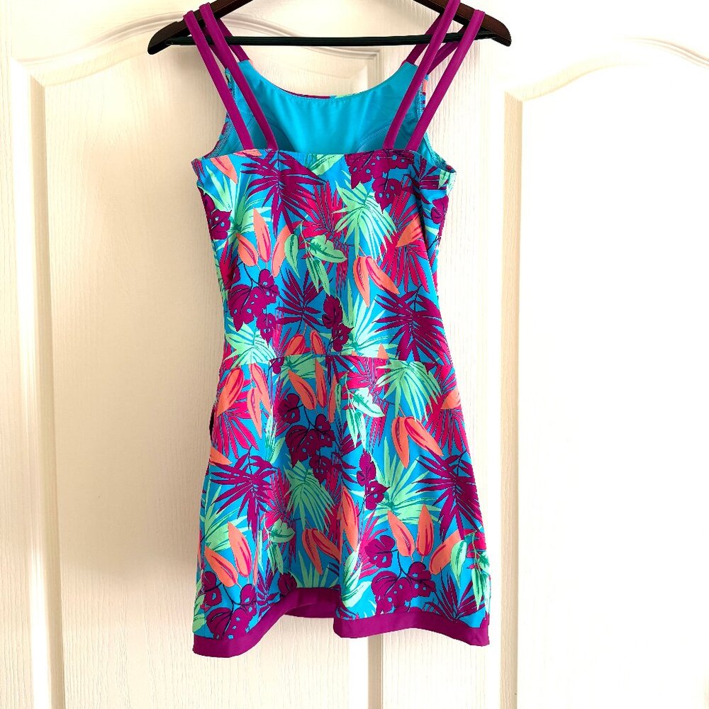 Lands' End Swim Dress in Multicolored Tropical Print NWOT - Picture 2 of 6